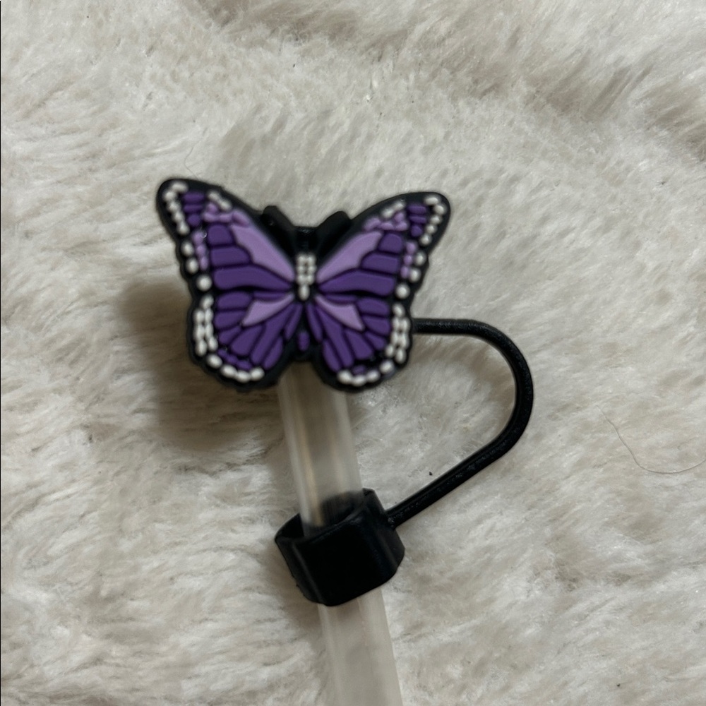 Purple Butterfly Straw Topper Stanley straw - Picture 3 of 3